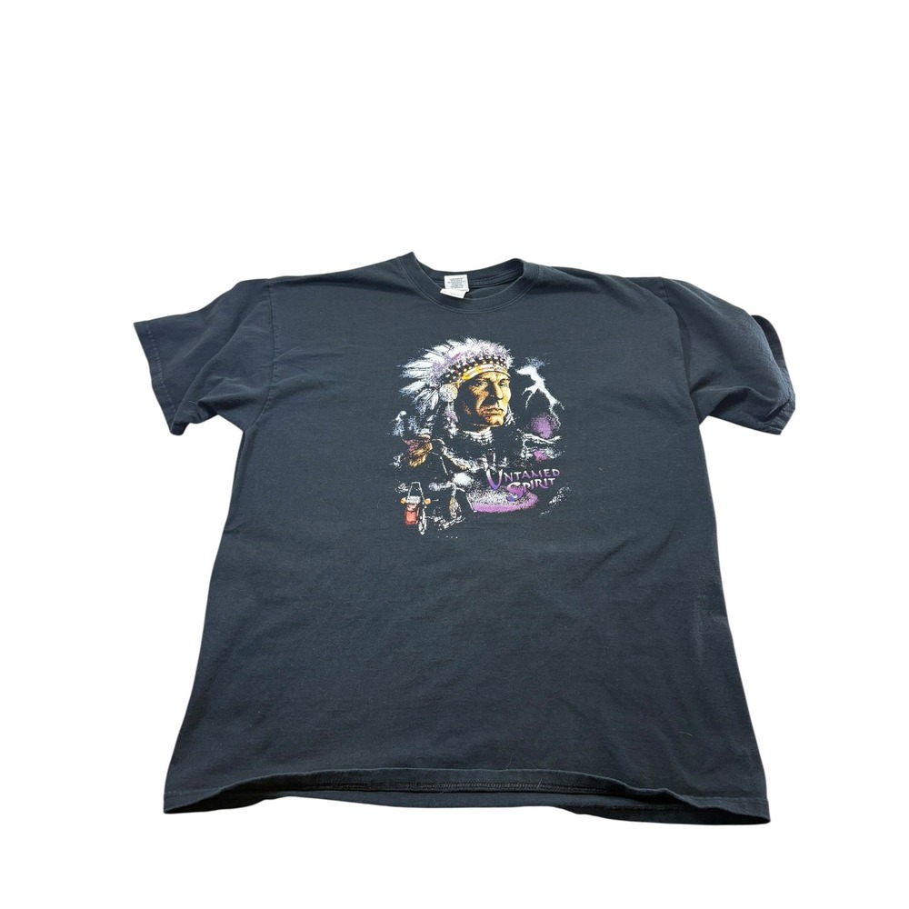 Untamed Spirit T-Shirt XL Native American Biker Graphic Tee Black